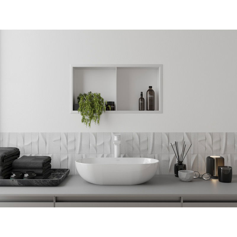 Mexen X-Wall-R нишова лавица с фланец и рафт 60 x 30 cm, бяла - 1920603010S