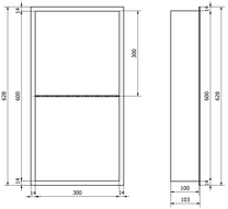 Mexen X-Wall-R вградена стелажна рафта с кант и рафт 60 x 30 см, златна - 1950603010S