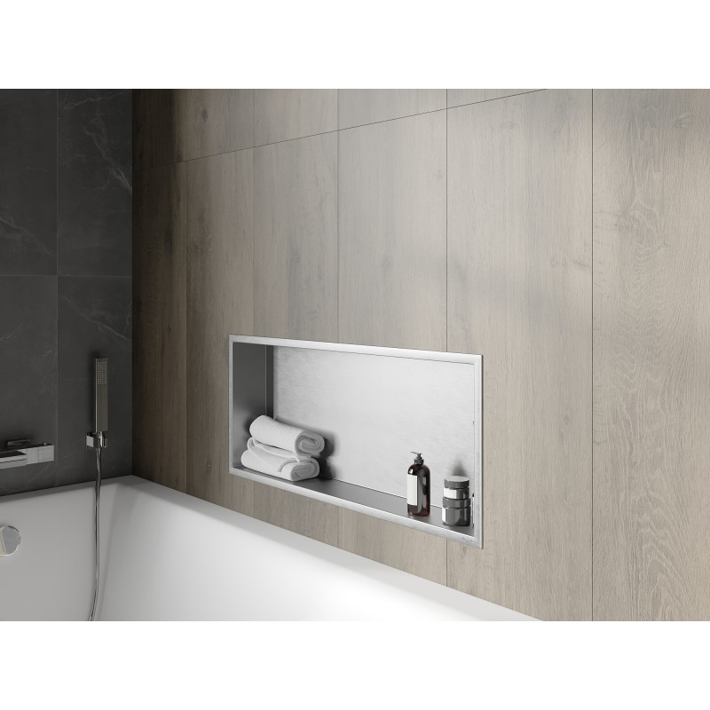 Mexen X-Wall-R нишева полица с яка 75 x 30 см, инокс - 1910753010