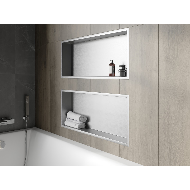 Mexen X-Wall-R нишева полица с яка 75 x 30 см, инокс - 1910753010