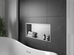 Mexen X-Wall-R нишева полица с яка 75 x 30 см, инокс - 1910753010