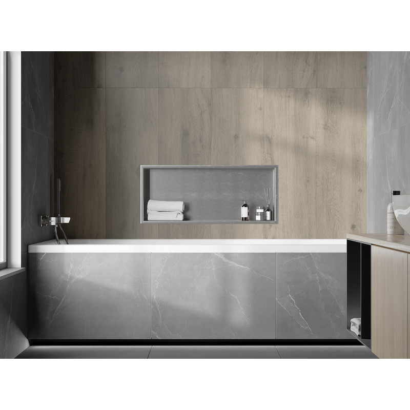 Mexen X-Wall-R нишева полица с яка 75 x 30 см, инокс - 1910753010