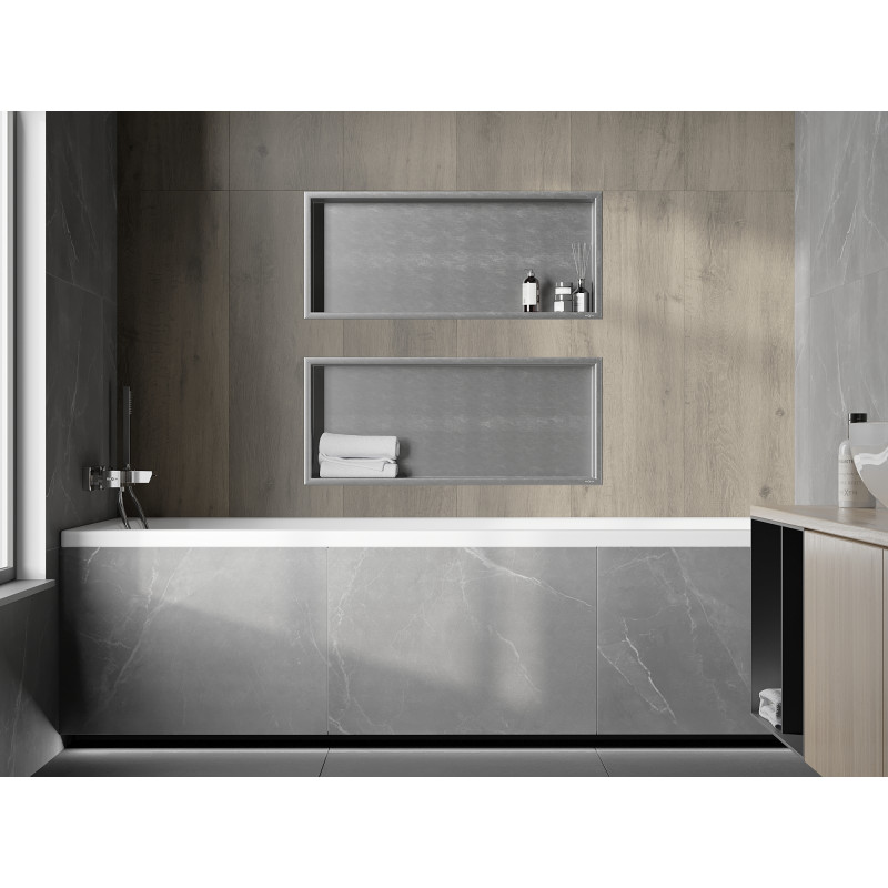 Mexen X-Wall-R нишева полица с яка 75 x 30 см, инокс - 1910753010
