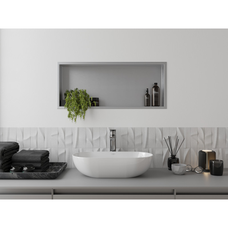Mexen X-Wall-R нишева полица с яка 75 x 30 см, инокс - 1910753010