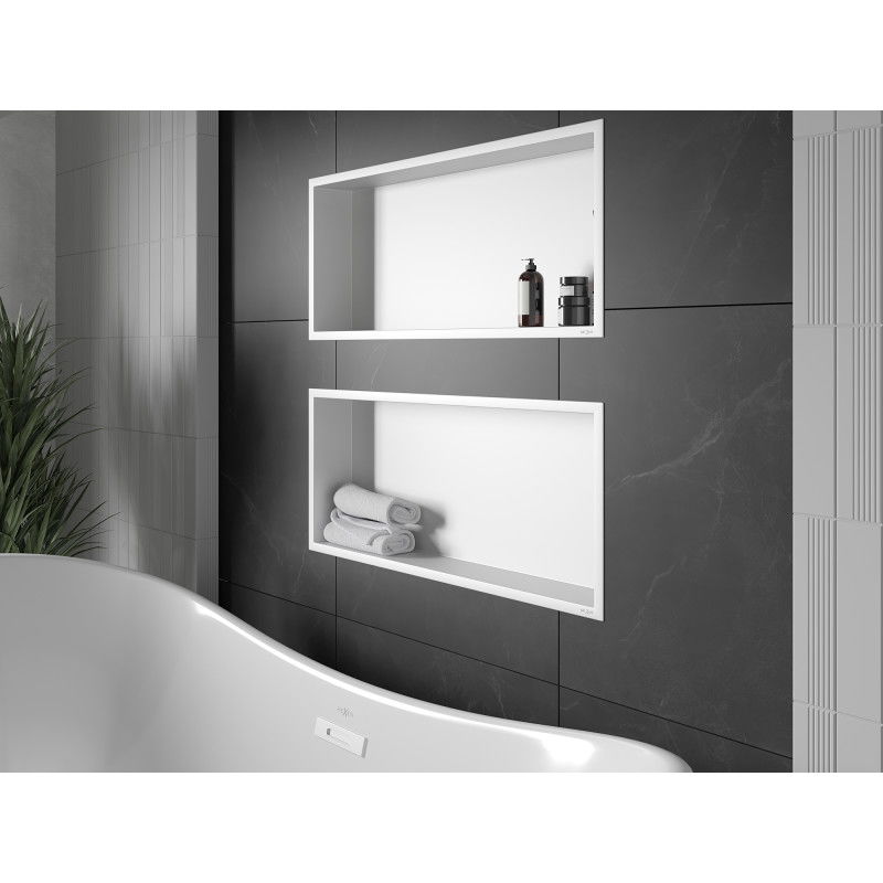 Mexen X-Wall-R нишова лавица с яка 75 x 30 см, бяла - 1920753010