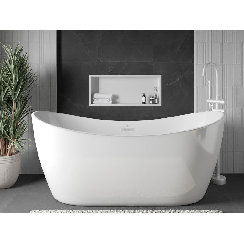 Mexen X-Wall-R нишова лавица с яка 75 x 30 см, бяла - 1920753010