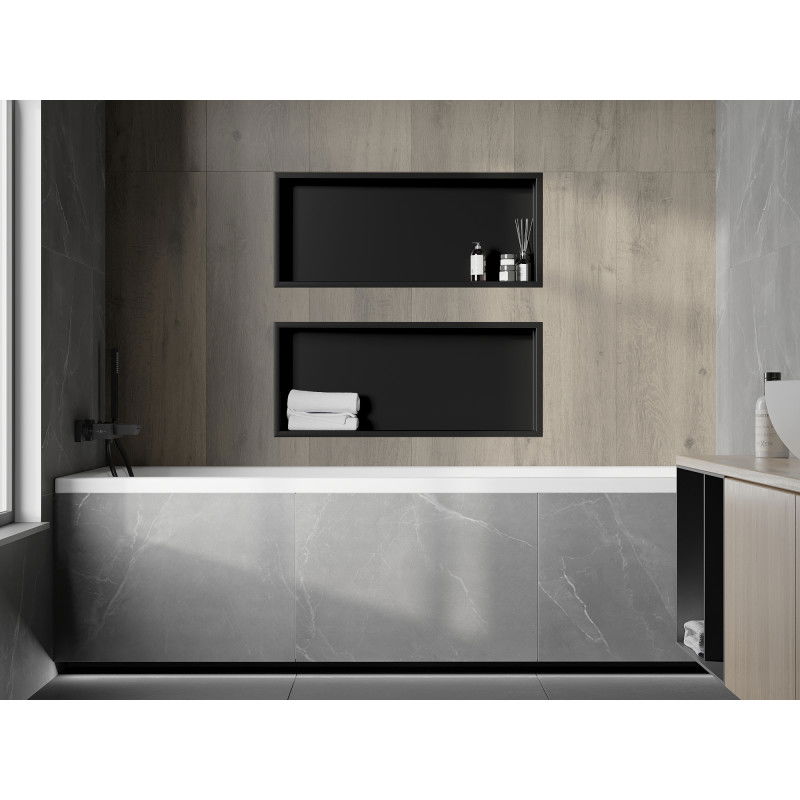 Mexen X-Wall-R вградена полица с фланец 75 x 30 см, черна - 1970753010