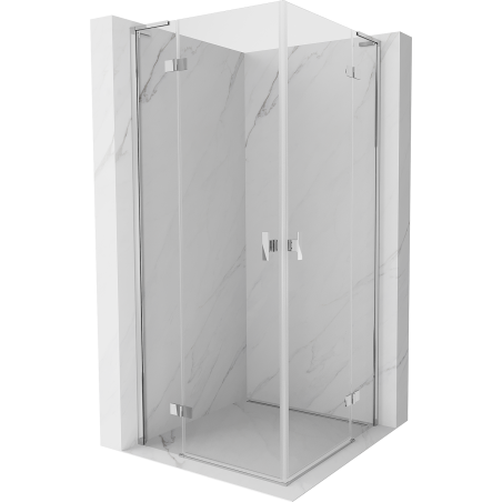 Mexen Mist H L Duo кабина за душ с отваряща се врата 80 x 80 см, прозрачна, хром - 8A5L-080L-080P-01-00