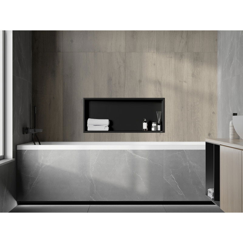 Mexen X-Wall-R вградена полица с фланец 75 x 30 см, черна - 1970753010