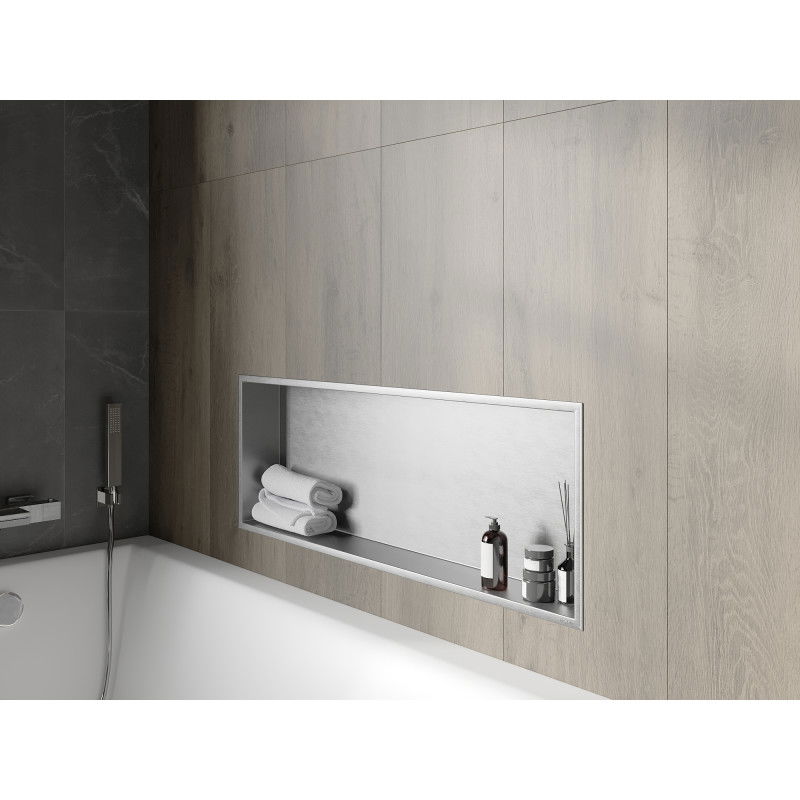 Mexen X-Wall-R нишова полица с фланец 90 x 30 cm, inox - 1910903010