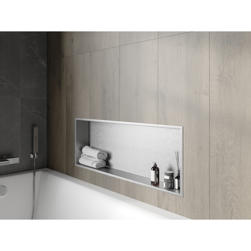 Mexen X-Wall-R вградена полица с фланец 90 x 30 см, инокс - 1910903010