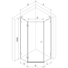 Mexen Lunar L петоъгълна душ кабина с врати, отварящи се наляво, 90 x 100 см, прозрачна, хром - 831L-090L-100P-01-00-L