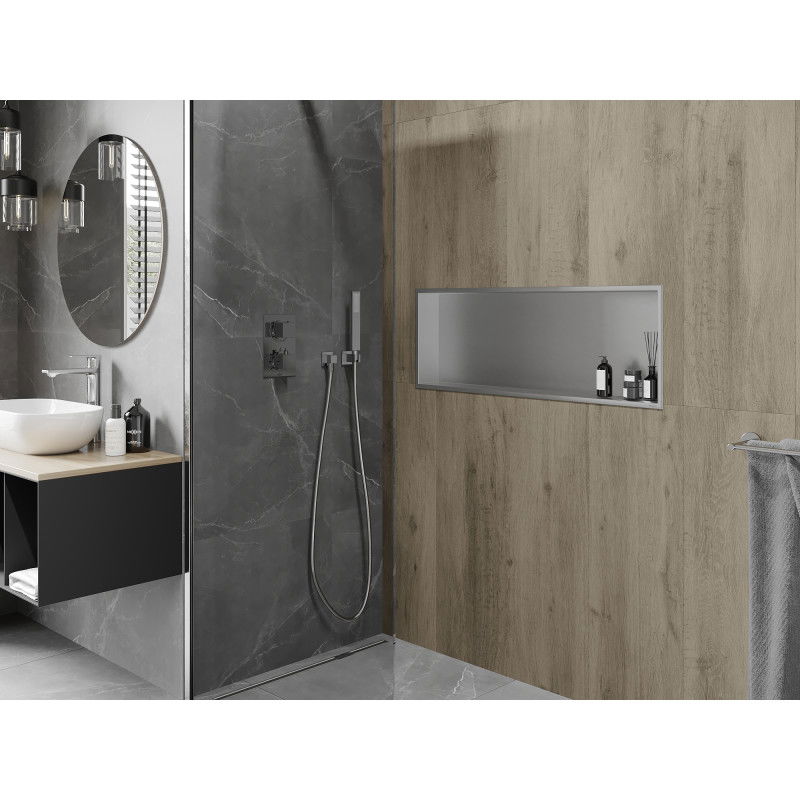 Mexen X-Wall-R нишова полица с фланец 90 x 30 cm, inox - 1910903010