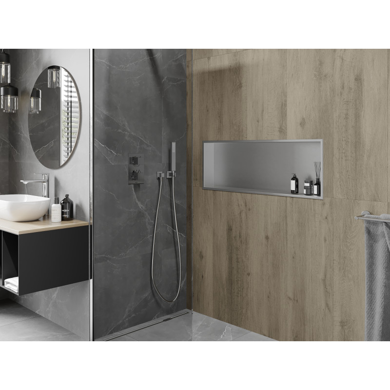 Mexen X-Wall-R вградена полица с фланец 90 x 30 см, инокс - 1910903010