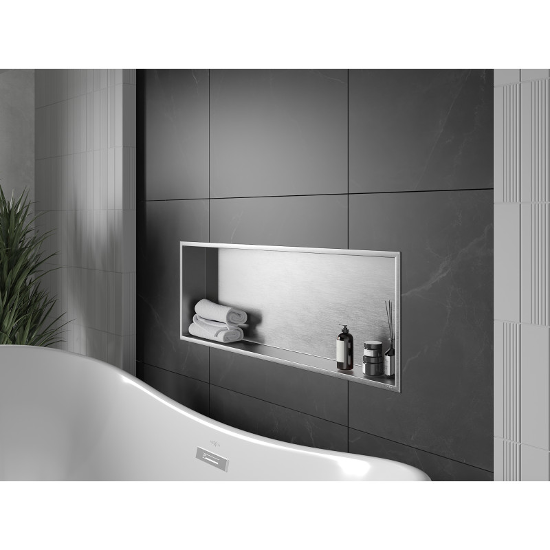 Mexen X-Wall-R вградена полица с фланец 90 x 30 см, инокс - 1910903010