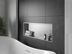 Mexen X-Wall-R стелаж за вграждане с уплътнение 90 x 30 см, инокс - 1910903010