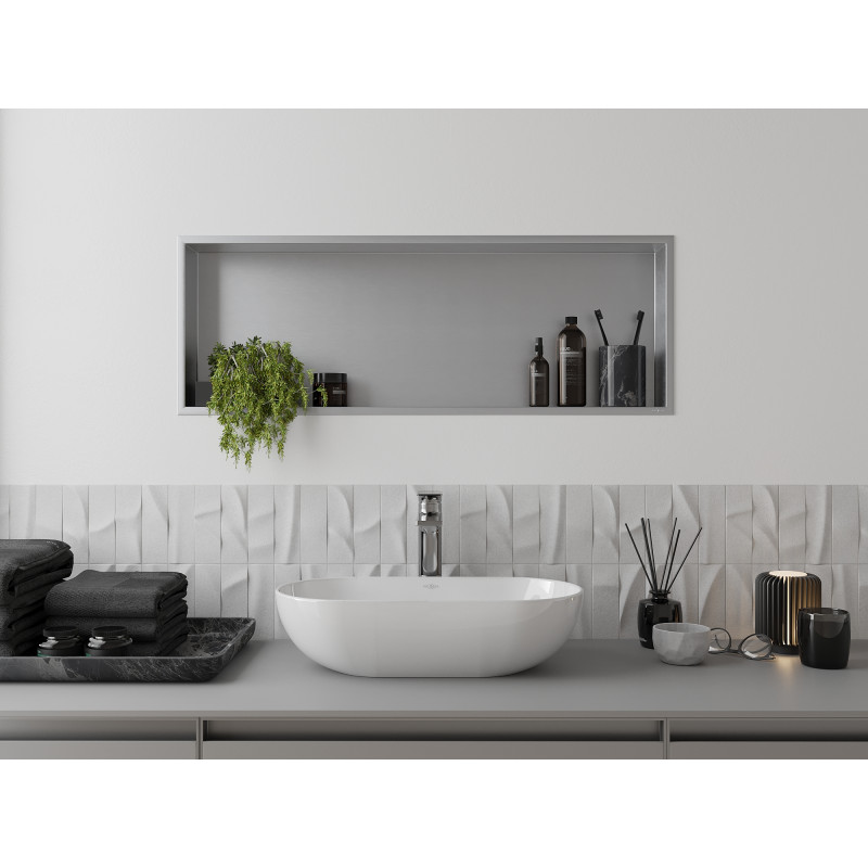 Mexen X-Wall-R вградена полица с фланец 90 x 30 см, инокс - 1910903010