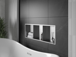 Mexen X-Wall-R нишова полица с фланец и полица 90 x 30 см, инокс - 1910903010S