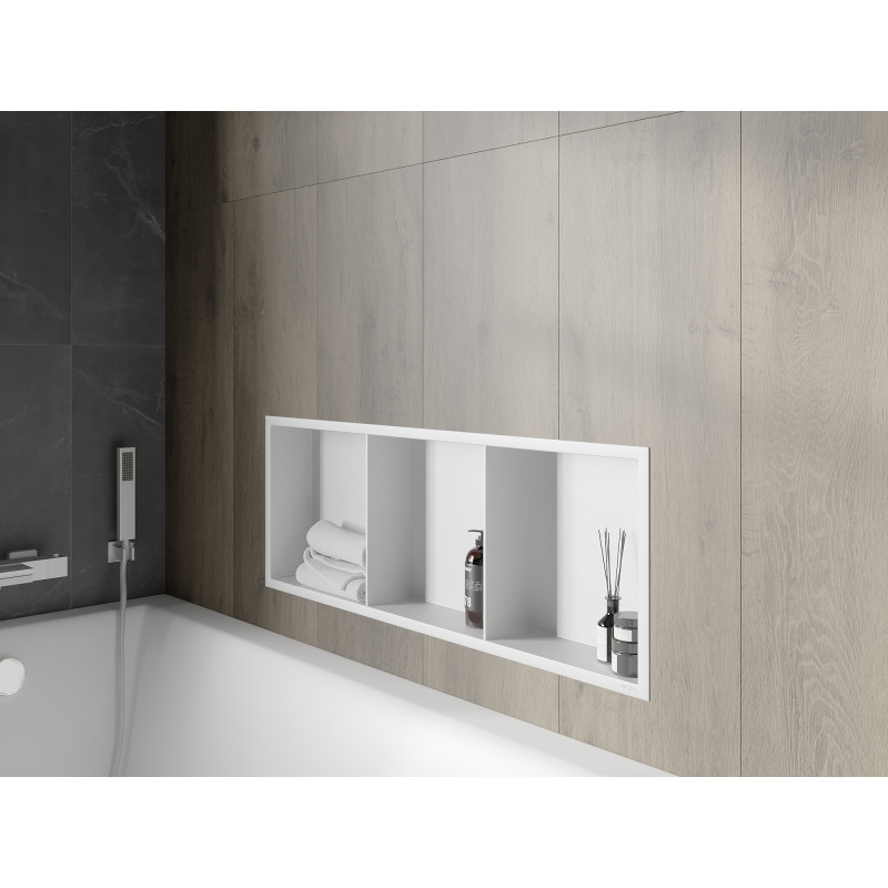Mexen X-Wall-R вдлъбната лавица с яка и рафт 90 x 30 см, бяла - 1920903010S