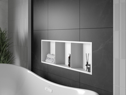 Mexen X-Wall-R нишова полица с яка и полица 90 x 30 см, бяла - 1920903010S