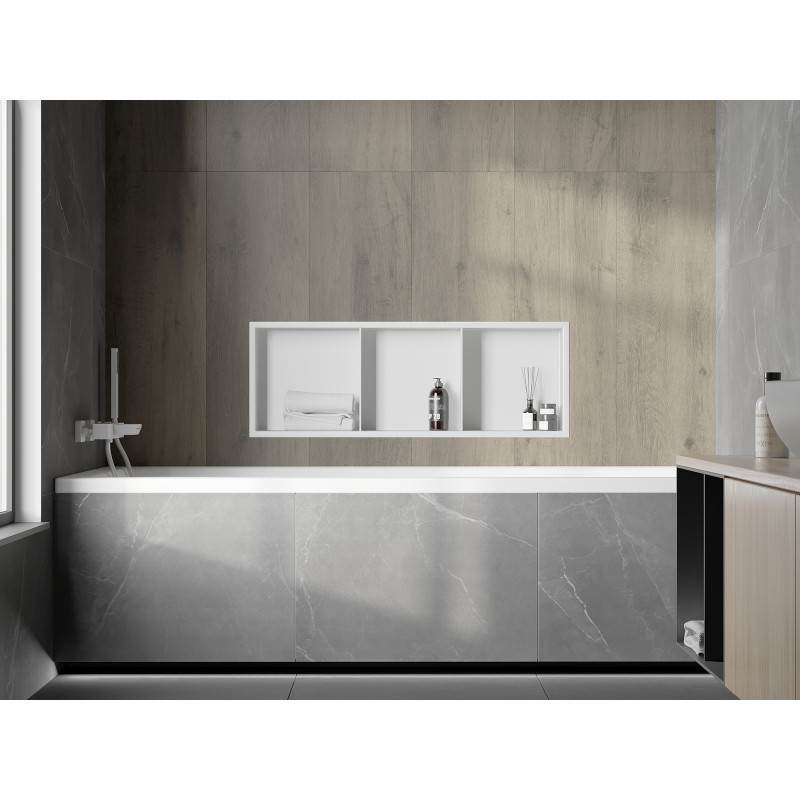 Mexen X-Wall-R вдлъбната лавица с яка и рафт 90 x 30 см, бяла - 1920903010S
