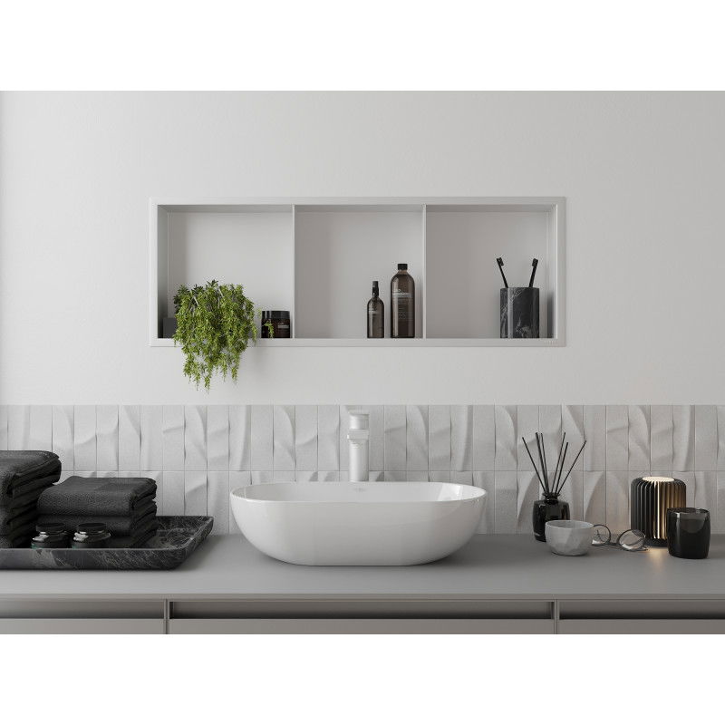 Mexen X-Wall-R нишова полица с яка и полица 90 x 30 см, бяла - 1920903010S