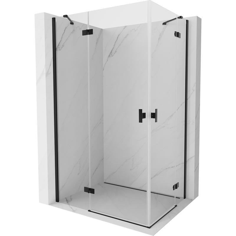 Mexen Mist H Duo душ кабина 90 x 85 см, прозрачна, черна - 8A5-090L-085P-70-00