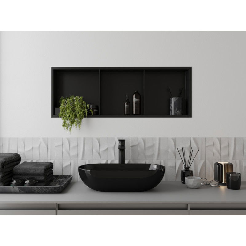 Mexen X-Wall-R ниши полица с фланец и полица 90 x 30 см, черна - 1970903010S