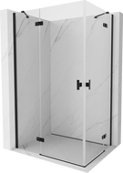 Мексен Мист H Duo душ кабина с отваряеми врати 85 x 115 см, прозрачна, черна - 8A5-085L-115P-70-00