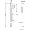 Mexen DB17 подвижен душ комплект, черен - 785174584-70