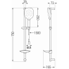 Mexen DB22 комплект душ със сваляема ръкохватка, хром - 785224584-00