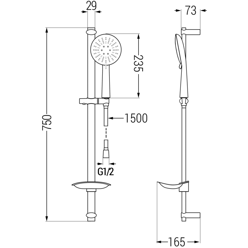 Mexen DB67 комплект плъзгащ се душ, хром - 785674584-00