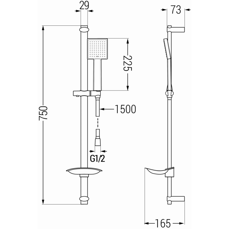 Mexen DB45 подвижен душ комплект, хром - 785454584-00