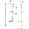 Mexen DB40 плъзгащ се душ сет, хром - 785404584-00