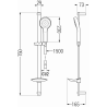 Mexen DB05 плъзгащ се душ комплект, черен - 785054584-70