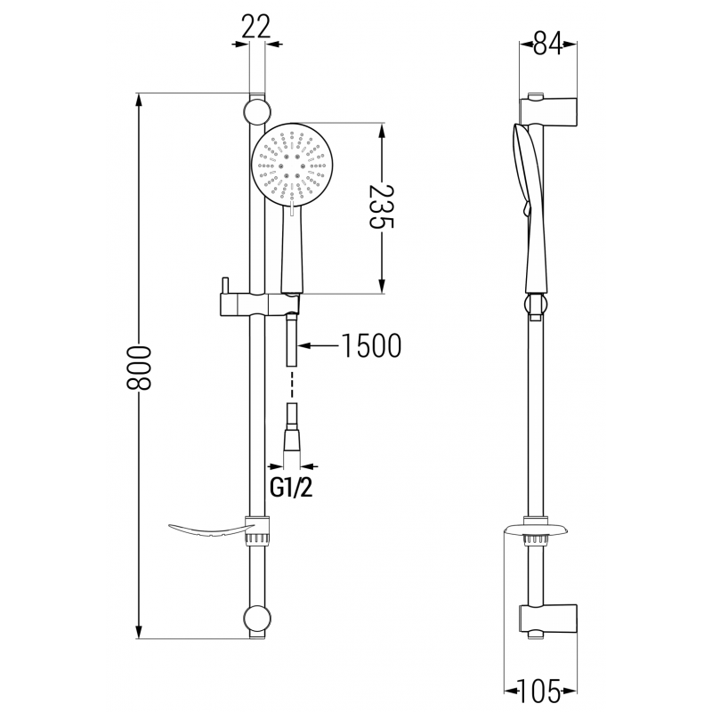 Mexen DF67 плъзгащ душ комплект, хром - 785674582-00