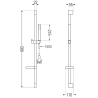 Mexen DS77 душ комплект с плъзгаща се шина, черен - 785774583-70