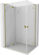 Mexen Mist-H L Duo душ кабина с отварящи се врати 95 x 70 см, прозрачна, златна - 8A5L-095L-070P-50-00