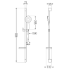 Mexen DS67 плъзгащ се душ комплект, черен - 785674583-70