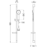 Mexen DS40 плъзгащ се душ комплект, черен - 785404583-70