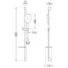 Mexen DS22 плъзгащ се душ комплект, черен - 785224583-70