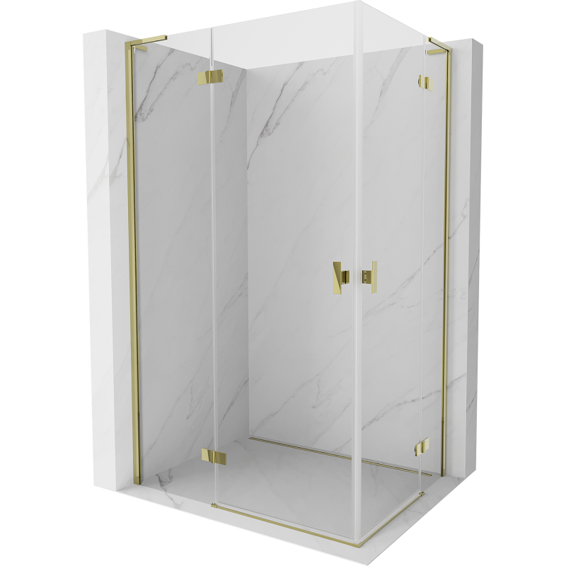 Mexen Mist-H L Duo кабина за душ с врата 110 x 70 см, прозрачна, златна - 8A5L-110L-070P-50-00