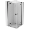 Mexen Mist-H L Duo отваряща се душ кабина 80 x 80 cm, прозрачна, черна - 8A5L-080L-080P-70-00