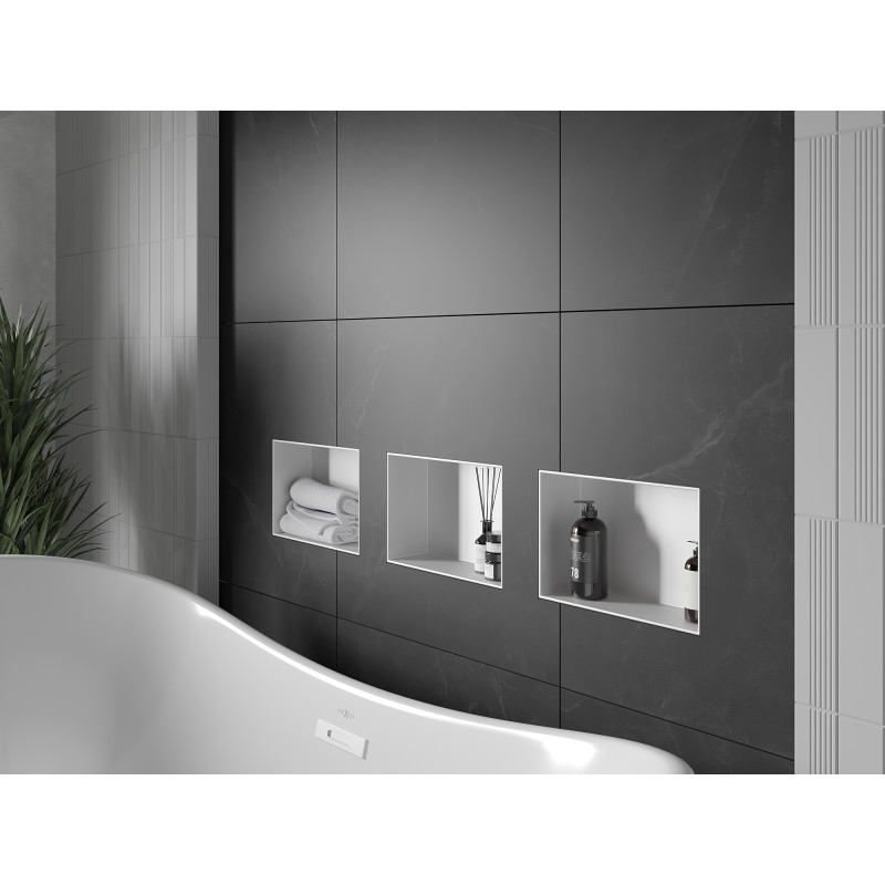 Mexen X-Wall-NR нишева лавица без фланец 30 x 20 см, бяла - 1921302010