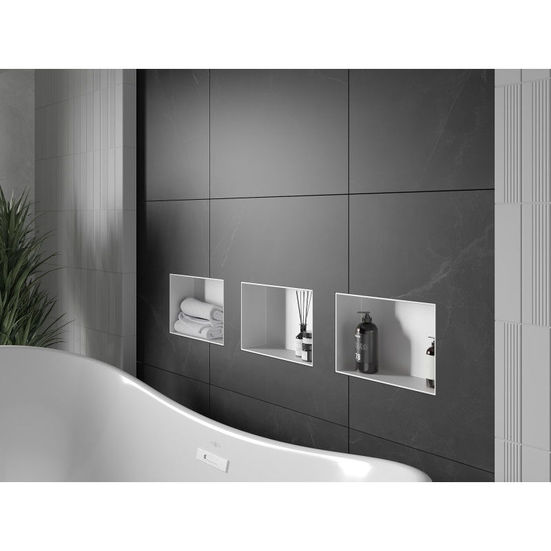 Mexen X-Wall-NR нишова полица без перваз 30 x 20 см, бяла - 1921302010