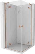 Mexen Mist-H L Duo сгъваема душ кабина 70 x 70 см, прозрачно, полиран мед - 8A5L-070L-070P-65-00
