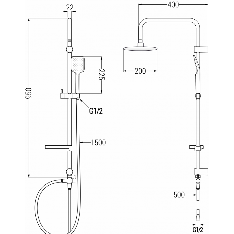 Mexen X62 душ колона, златна - 798626291-50