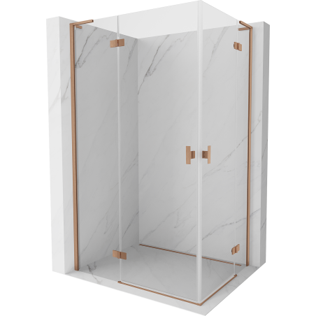 Mexen Mist-H L Duo душ кабина с врати 110 x 70 см, прозрачна, четкана мед - 8A5L-110L-070P-65-00