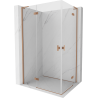 Mexen Mist-H L Duo душ кабина с врати 110 x 70 см, прозрачна, четкана мед - 8A5L-110L-070P-65-00