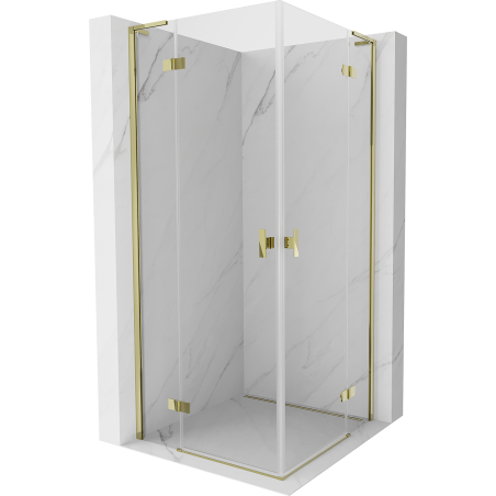 Mexen Mist-H L Duo сгъваем душ кабина 80 x 80 см, прозрачна, златна - 8A5L-080L-080P-50-00